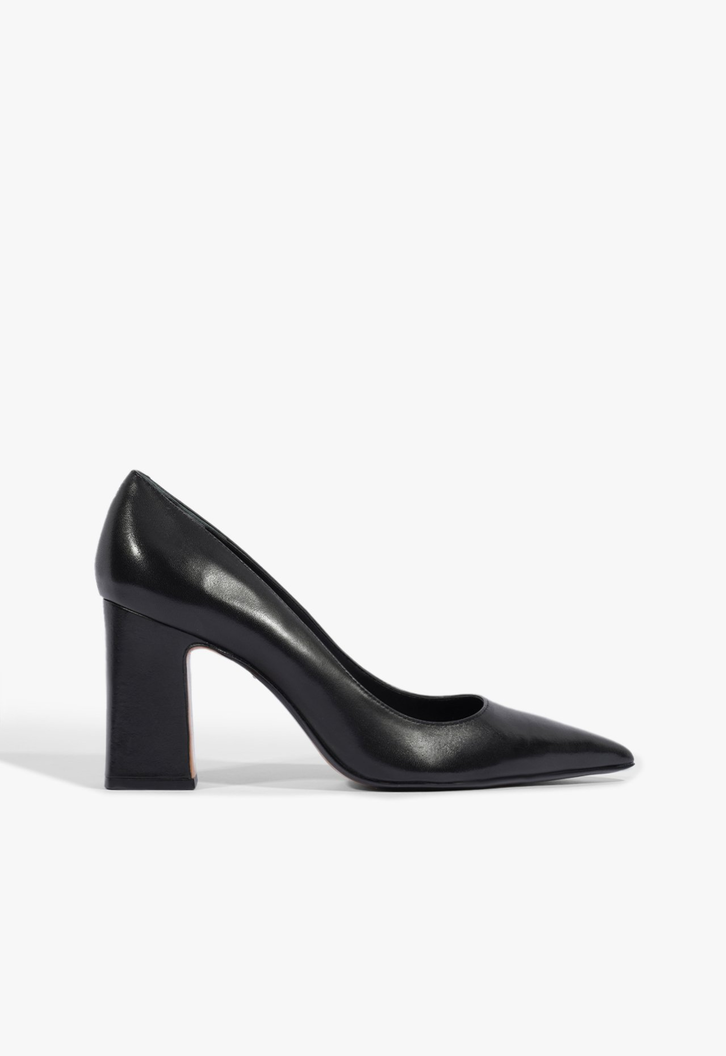 Scarpin City Chic Couro Preto