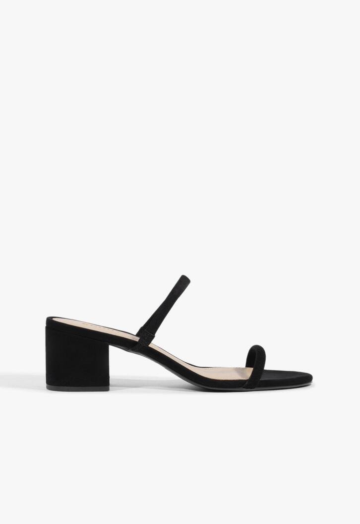 Mule Block Heel Straps Preto