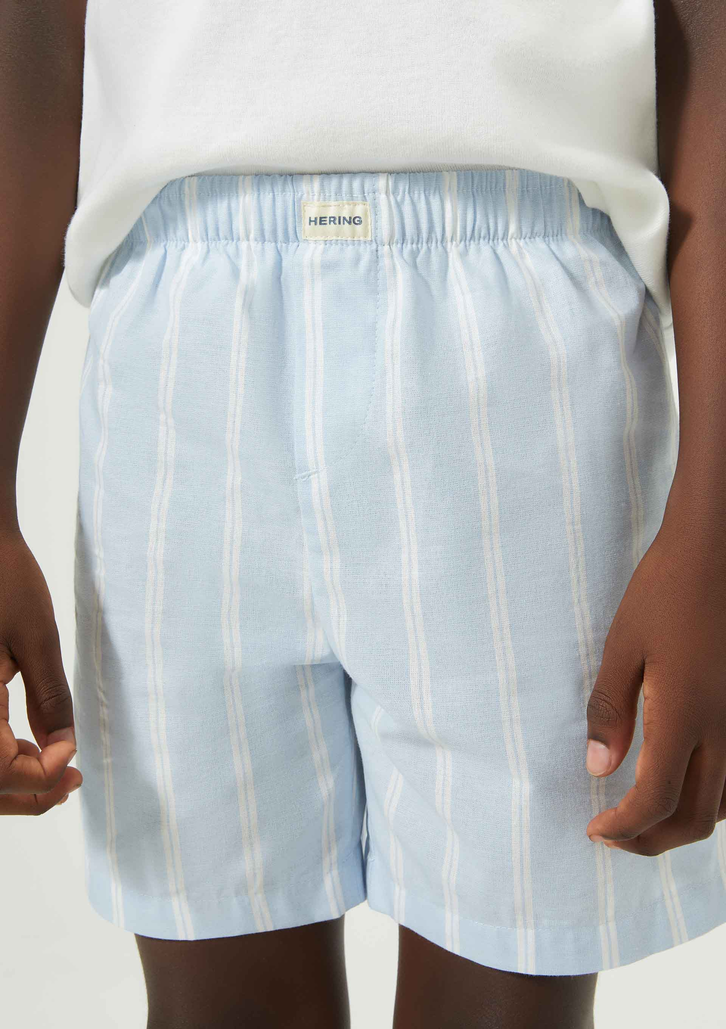 Pijama Curto Infantil Off White Hering Listrado Tal Pai Tal Filho