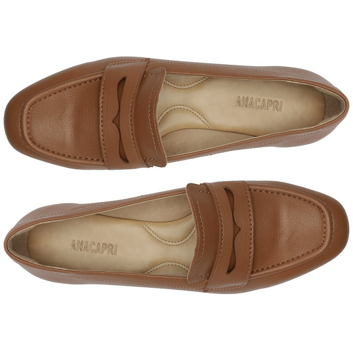 Mocassim Madri Bico Quadrado Marrom