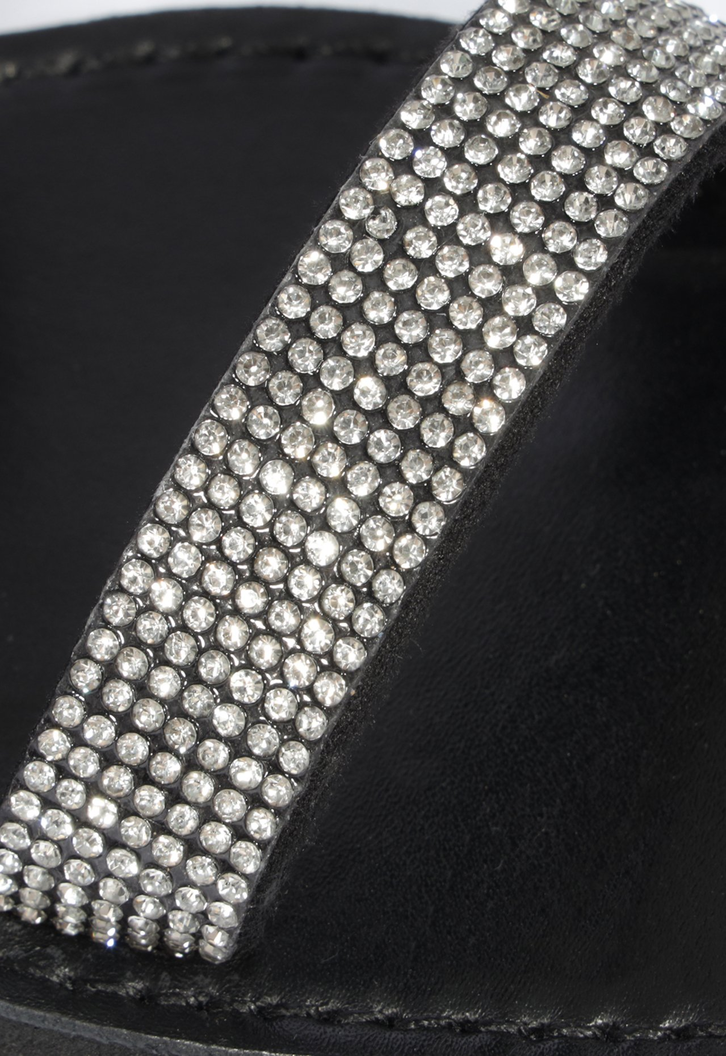 Slide Double Strap Strass Black