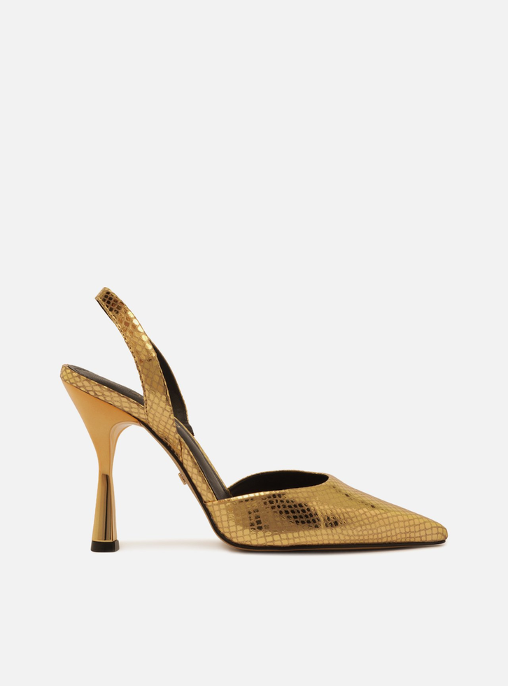 Scarpin dourado arezzo clearance