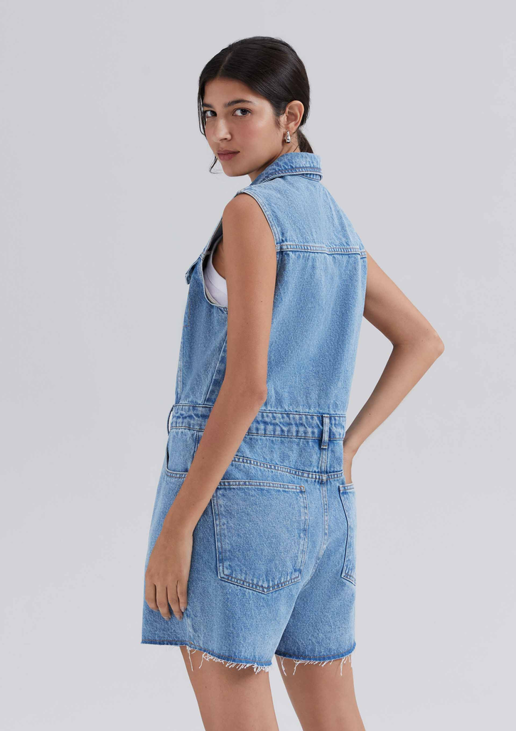 Macacão Jeans Azul Hering Feminino
