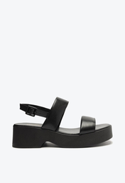 Sandália Flatform Preta Anacapri Mirella Duas Tiras