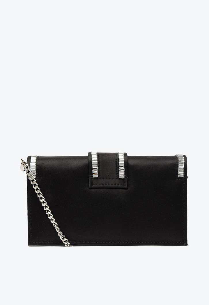 Bolsa Tiracolo Preta Arezzo Cetim Pequena