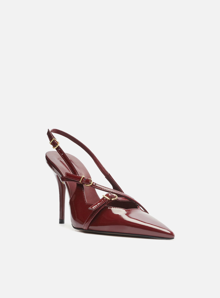 Scarpin Vermelho Arezzo Verniz Salto Alto Slingback Amélia