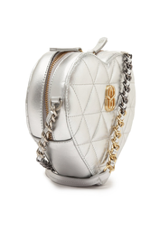Bolsa Tiracolo Prateada Schutz Love Couro | ZZ MALL