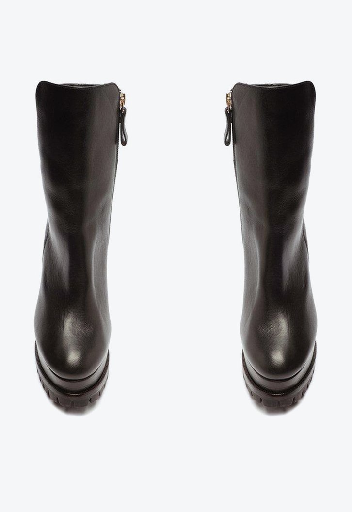 Clarita Lug Sole Bootie Platform Black