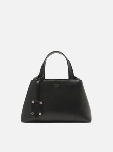 Bolsa Tote Preta Média Costuras Bag Charm