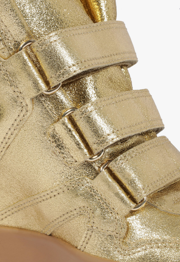 Tenis Sneaker 95 Cano alto Couro Dourado