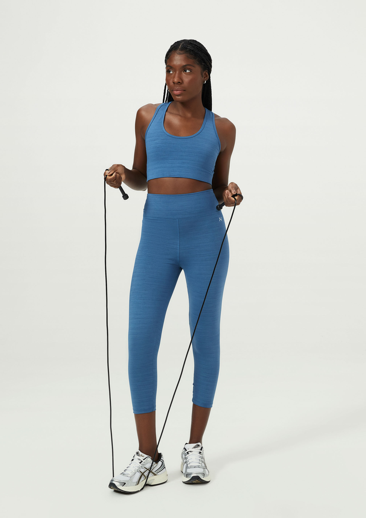 Calça Legging Azul Hering Esportiva Com Secagem Rápida