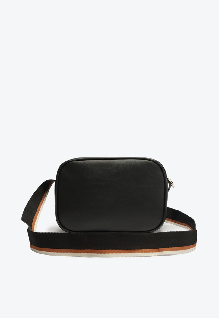 Bolsa Tiracolo Preta Alça Gorgurão Média