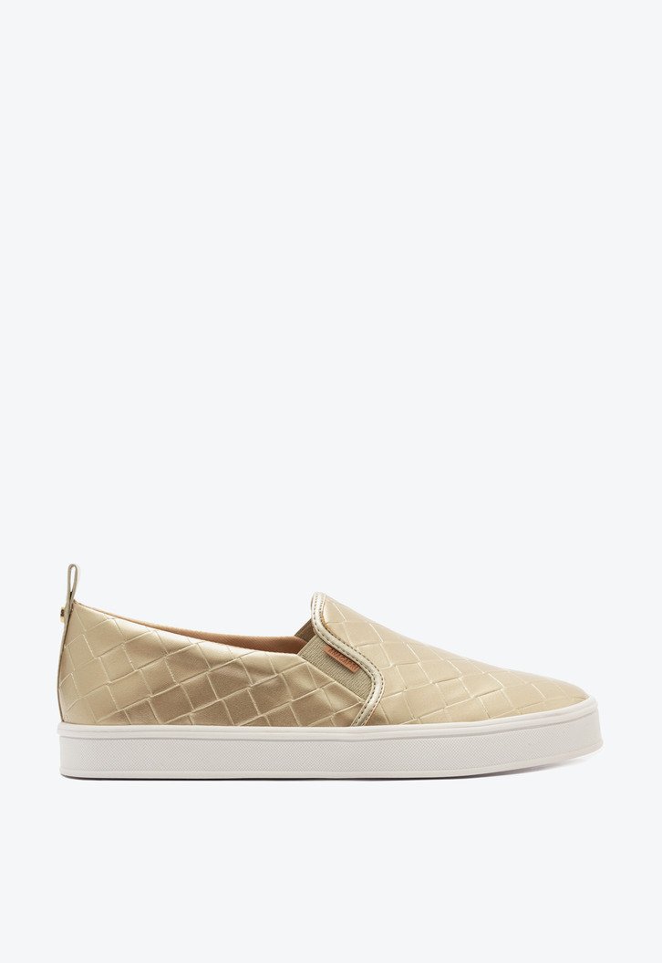 Tênis Slip On Dourado Anacapri Sola Alta Texturas ZZ MALL