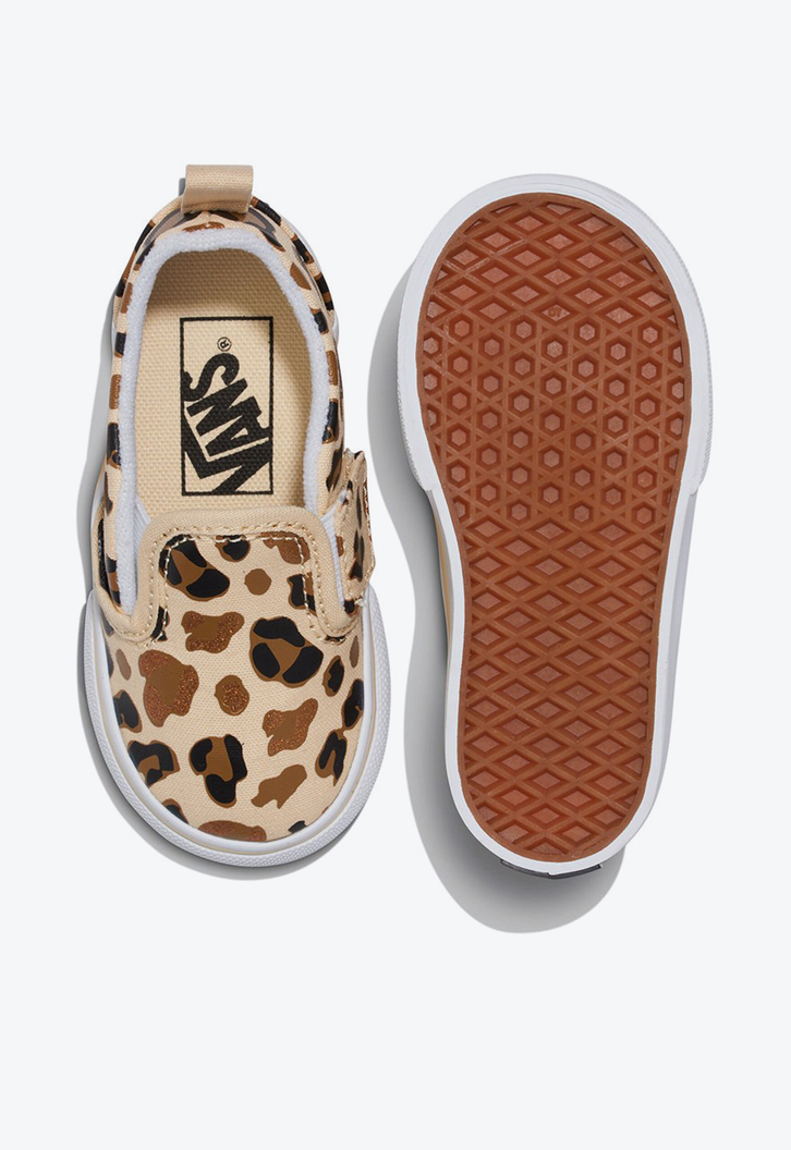 Tênis Slip-On Leopard Glitter Brown True White Infantil