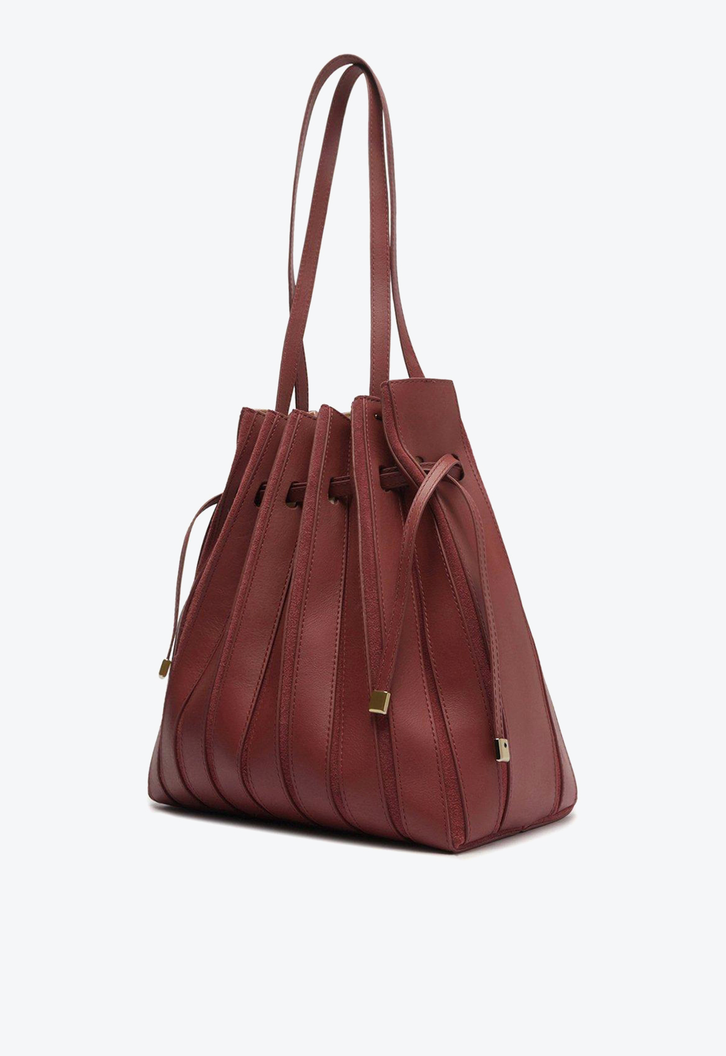 Bolsa Bucket Rosa Arezzo Couro Parioli Grande