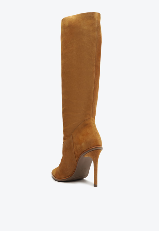 Bota Salto Fino Cristin Camurça Caramelo
