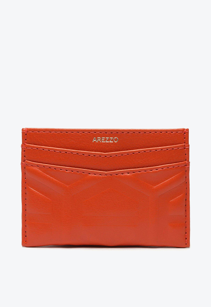 Porta-Cartões Laranja Arezzo Couro Francesca