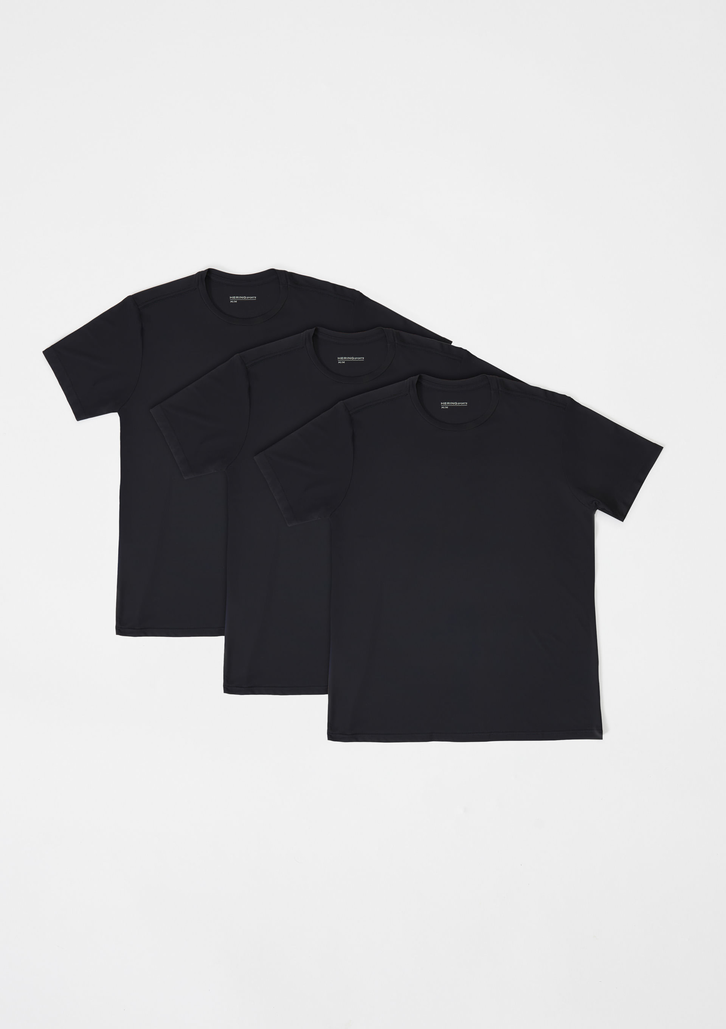 Kit Com 3 Camisetas Pretas Hering Esportivas Manga Curta Com Proteção UV 50+