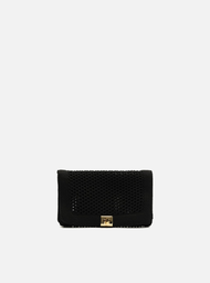 Bolsa Tiracolo Crochê Preto Pequena