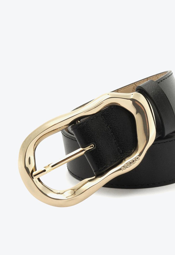 Cinto Preto Arezzo Couro Fivela Orgânica