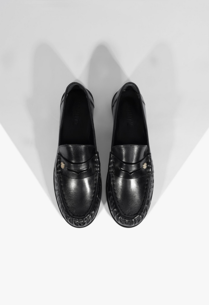 Mocassim Tyche Couro Preto