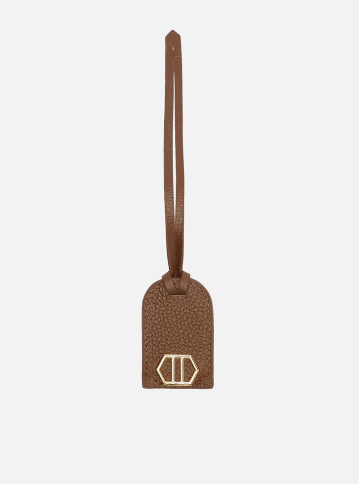 Bag Charm Marrom Arezzo Couro Metal Id Grande
