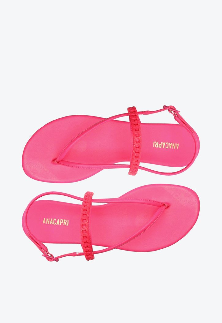Sandália Rasteira Rosa Neon Anacapri Monocolor Corrente