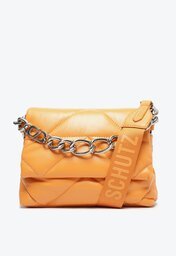 Bolsa Tiracolo Laranja Schutz Média Barbara Couro Corrente
