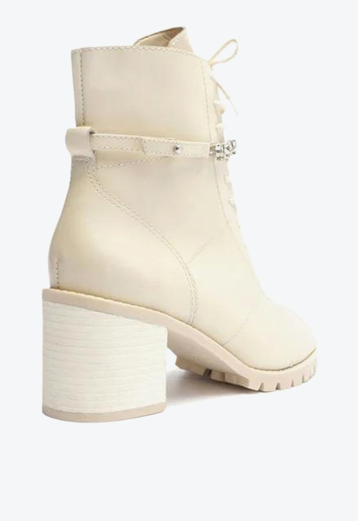Coturno Off-White Arezzo Couro Tratorado Pedrarias