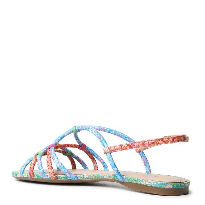 Sandália Arezzo Rasteira Multicolorida Floral