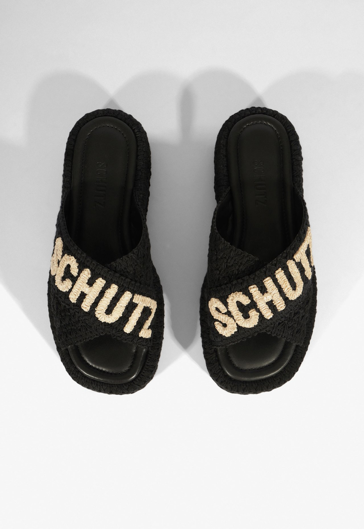 Chinelo Plataforma Schutzlogo Preto