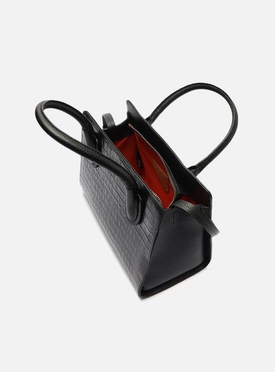 BOLSA PRETA AREZZO TOTE COURO CROCO GAIA GRANDE
