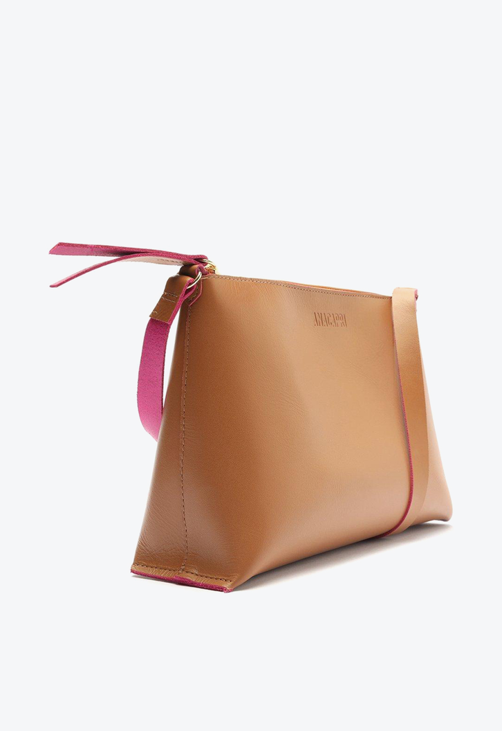 Crossbody Marrom Anacapri Couro Cora Pequena