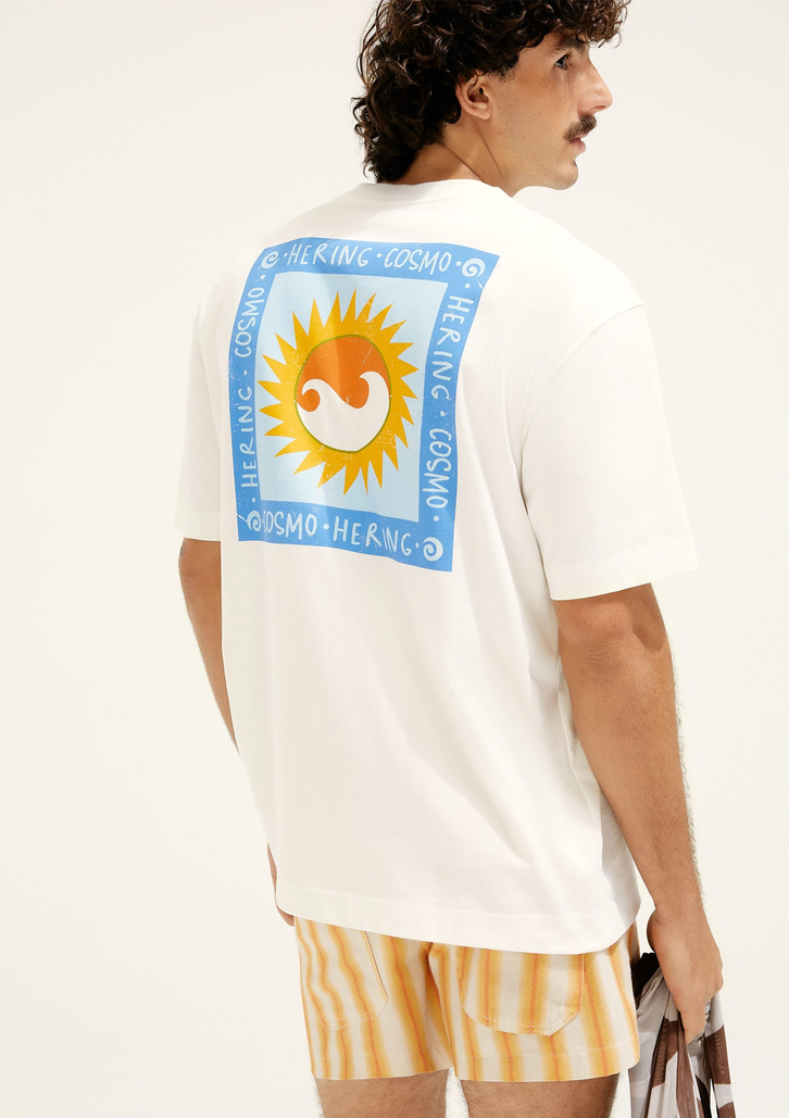 Camiseta Off White Hering Relaxed Com Estampa Costas Hering + Cosmo