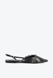 Sapato Mule Jeans Preta Schutz Slingback