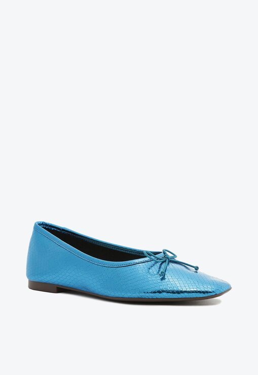 SAPATILHA AZUL SCHUTZ BALLERINA COURO