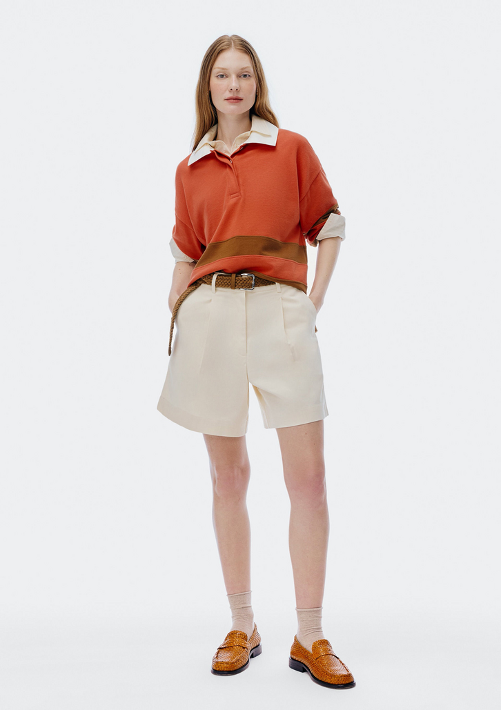 Blusão Oversized Laranja Hering Gola Polo