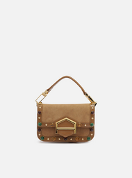 Bolsa Tiracolo Marrom Couro A001 Pequena Pedras