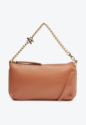 Crossbody Rosa Anacapri Baguete Pequena Corrente Com Aplicação De A