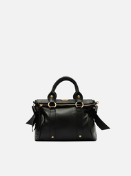 Bolsa Tote Preta Arezzo Couro Pequena Alças Mix