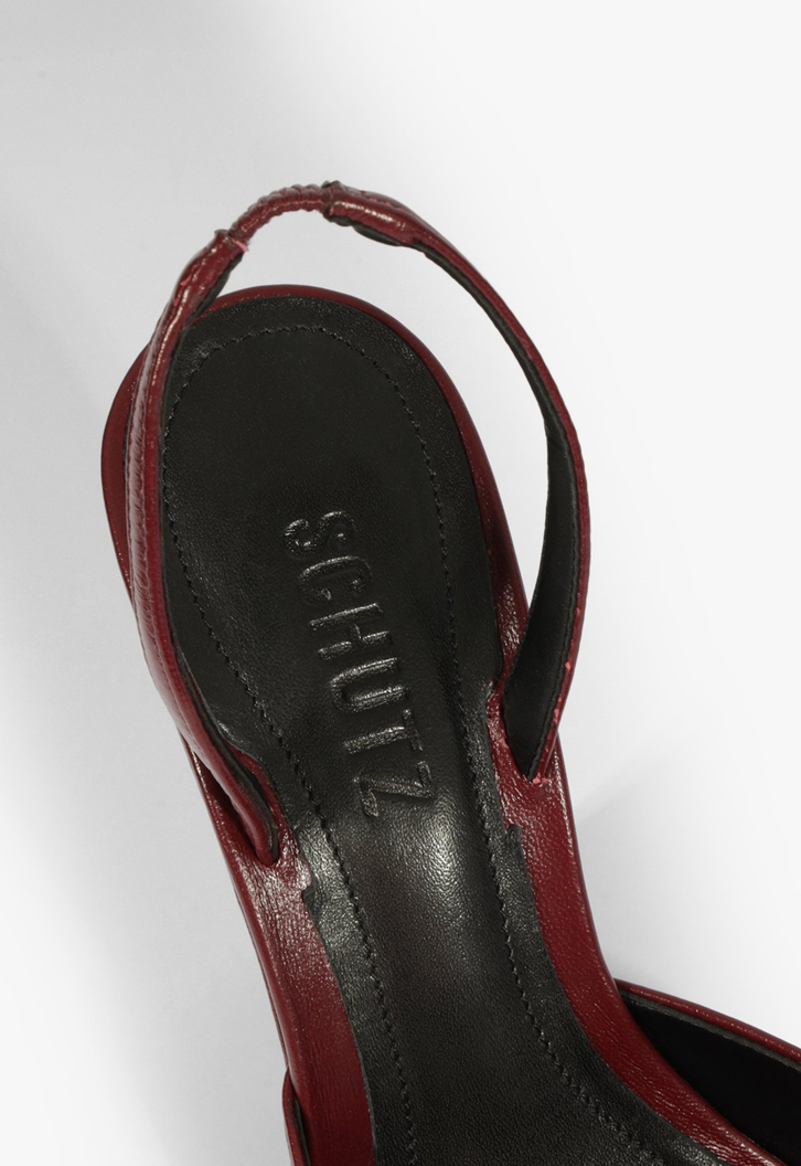 Slingback Couro Vermelho