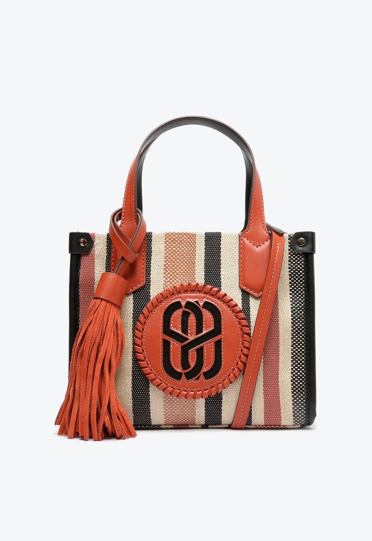 Bolsa Mini Tote Preta E Marrom Schutz Breeze Ráfia