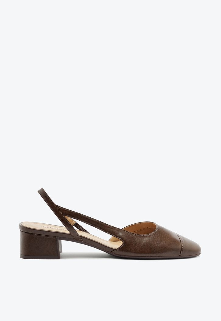 Scarpin Slingback Unilateral Marrom
