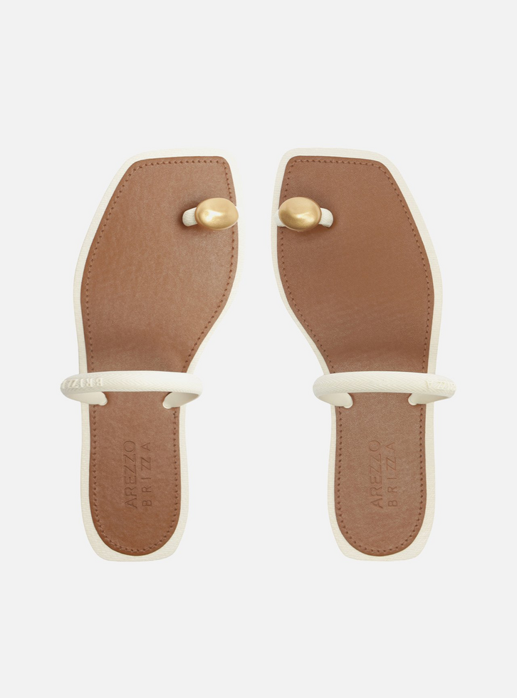 Chinelo de Dedo Branca Tira V Brizza