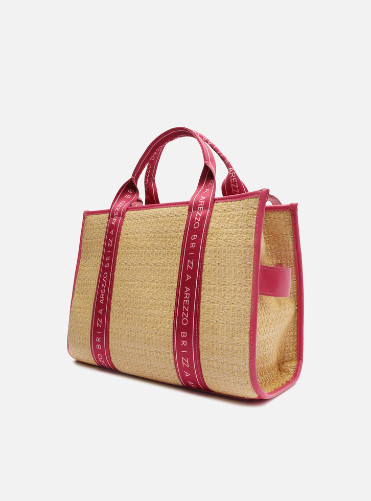 Bolsa Tote Rosa Palha Lulu Grande