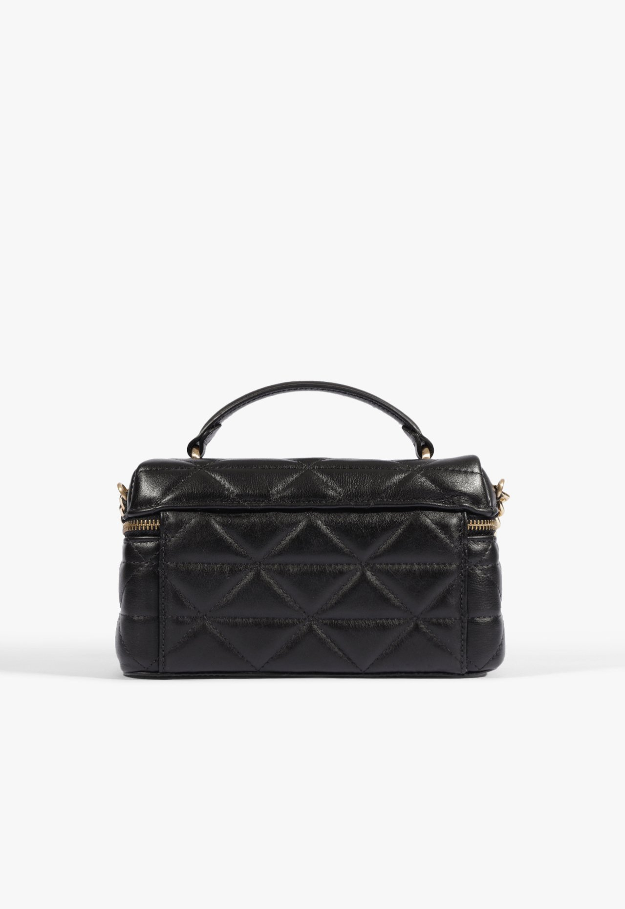 VANITY BAG／black Bolsa Satchel Vanity Média Couro Preta | ZZ MALL