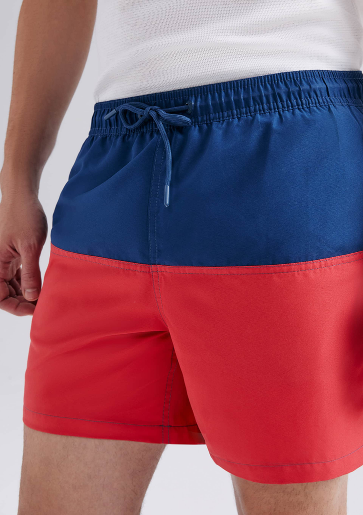 Shorts De Banho Vermelho Hering Masculino Com Recorte