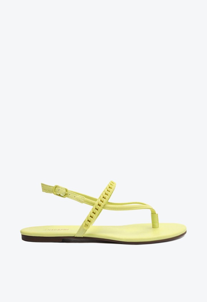 Sandália Rasteira Verde Anacapri Lemon Monocolor Corrente