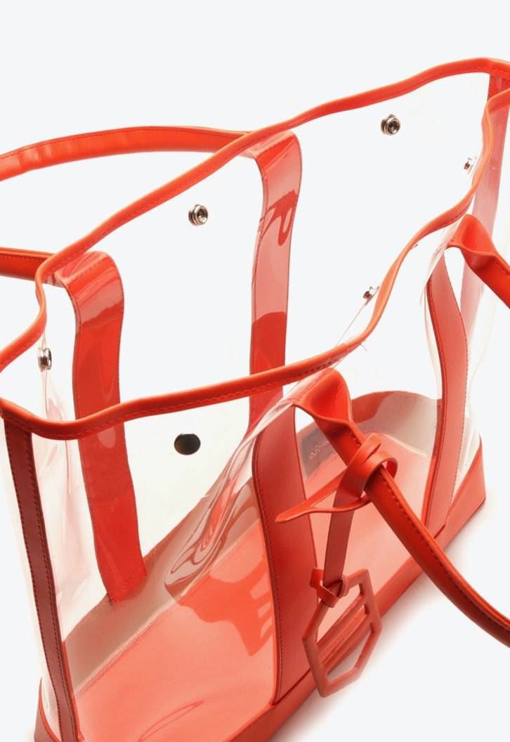 Bolsa Shopping Laranja Arezzo Grande Vinil
