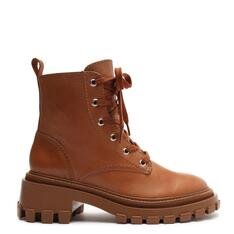 Bota Coturno Marrom Schutz Salto Tratorado